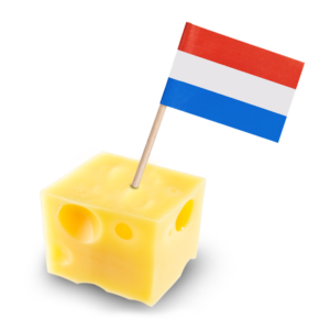 kaasblokje met nederlandse vlag